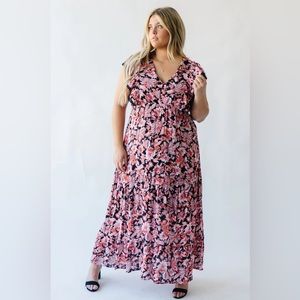 Black Floral Maxi Dress ** NWT XXL